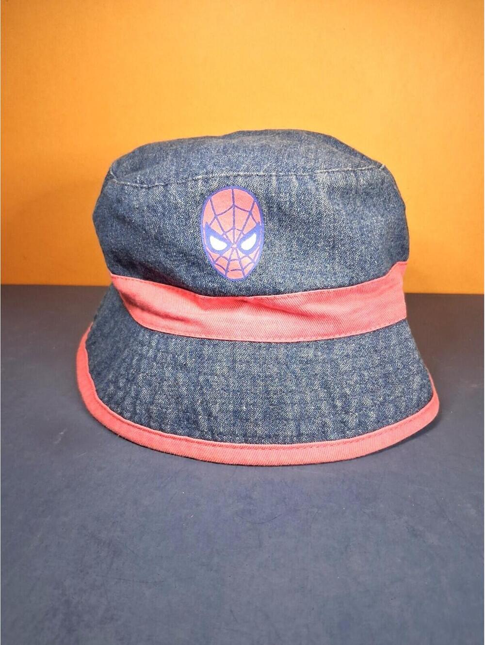 Spider-Man Girl's Marvel Blue Denim and Salmon Pink Reversible Bucket Hat